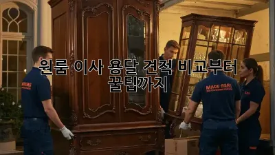 원룸 이사? 용달 견적 비교부터 꿀팁까지!